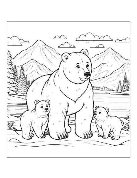 Cute Arctic Animals, Alaska Coloring Pages, Polar Bear Pictures, Thematic Art, Polar Bear Coloring Pages, Polar Bear Outline, Polar Bear Coloring Page, Polar Bear Color, Polar Bear Drawing