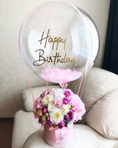 Happy Birthday Balloon Arrangement, Gifts For 18th Birthday, Bobo Balloons, Balloon Bouquet Diy, Mothers Day Balloons, Disney Balloons, Bridal Shower Balloons, Birthday Wishes Greetings, Flower Box Gift