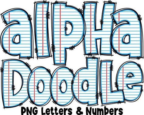 Alpha Doodle Font, Png Notebook, Alphabet Frames, Doodle Font, Doodle Png, Alpha Pack, Letters Png, Doodle Letters, Doodle Fonts