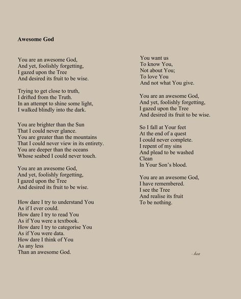 05.09.20 • A poem for those in an attempt to seek answers about God have forgotten how to connect with God himself. Poems About God, God Poems, God Poetry, Poem About God, Year Aesthetic, Connect With God, Meaningful Poems, 2024 Aesthetic, Connecting With God