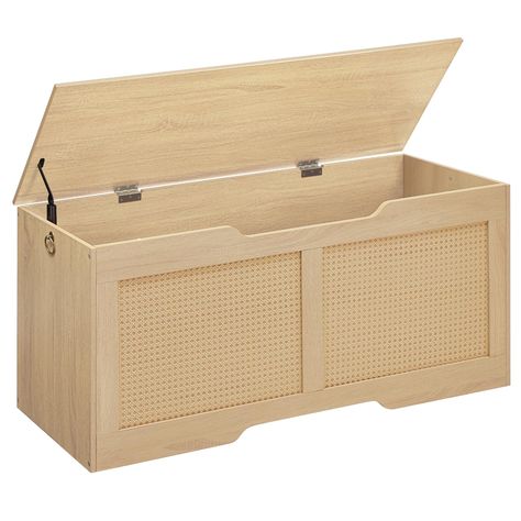 PRICES MAY VARY. Safety and Reliability: The ingenious combination of the safety hinge at the top of the storage chest with the U-shaped cutout ensures smooth opening and closing, preventing pinching and providing enhanced safety and dependability during use Plenty of Storage Space: Measuring 43.3"L x 15.7"W x 19.7"H, this storage bench features a spacious interior space to store clothes, organize children's toys and other items. Toy chest wide top provides a spot for photo frames, greenery, orn Storage Trunk, Shoe Bench, Entryway Bench, Storage Chest, Storage Bench, Trunk, Entryway, Bench