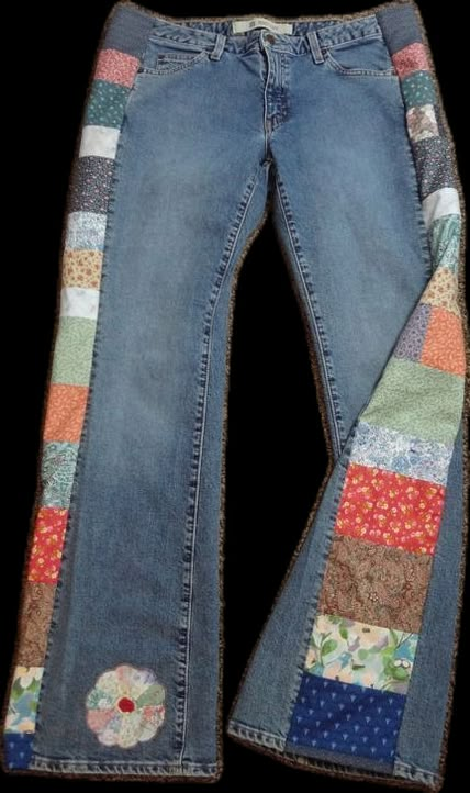 Upsizing Jeans, Jeans Patchwork, Patchwork Clothes, Moda Denim, Repurposed Clothing, Denim Ideas, Upcycle Jeans, Denim Crafts, Patchwork Jeans