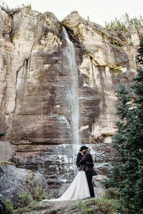 Amanda & Chris's Bridal Veil Falls Elopement in Telluride, Colorado - Aether Photo + Films Private Wedding Ceremony, Colorado Waterfalls, Waterfall Elopement, Bridal Veil Falls, Telluride Colorado, Private Wedding, Colorado Elopement, So Thankful, Bridal Veil