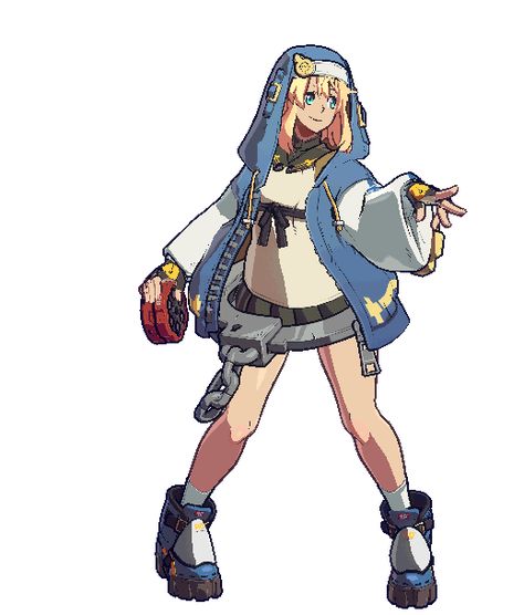 Bridget Gg Strive, Pixel Characters Gif, Bridget Guilty Gear Cosplay, Guilty Gear Bridget Gif, Bridget Guilty Gear Art, Pixel Character Gif, Bridget Guilty Gear Icon, Pixel Animation Gif, Sythe Poses Drawing