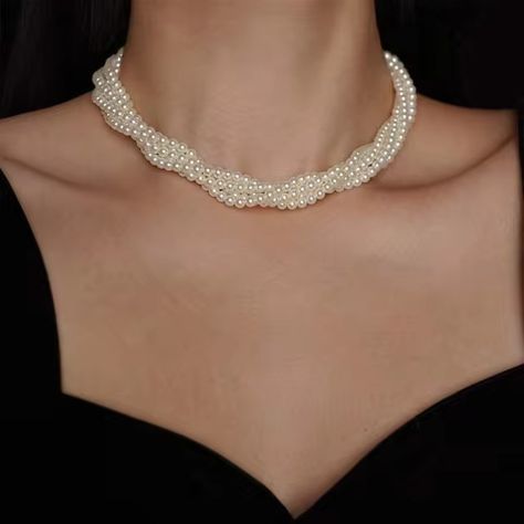 Vintage Multilayer Pearl Choker Necklaces for Women Elegant Imitation Pearl Twisted Neck Chain Necklace Wedding Bride Jewelry - AliExpress 36 Wedding Bride Jewelry, Bride Jewelry, Pearl Choker Necklace, Necklace Wedding, Neck Chain, Pearl Choker, Choker Necklaces, Necklaces For Women, Multi Layering