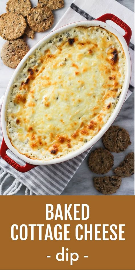 Hosting a holiday party or soiree? Treat your guests to the best party dip with this Cottage Cheese Mushroom Dip recipe! 🍄😋 This creamy and cheesy mushroom appetizer is baked perfectly for a hot and irresistible dip ideal for crudites or crostini. Made with simple ingredients like cream cheese and cottage cheese, it's easy to whip up and always a crowd-pleaser! Office Meeting Food Ideas, Cottage Cheese Dip Recipes, Clean Eating Appetizers, Mushroom Dip, Mushroom Appetizer, Cottage Cheese Dip, Pecan Baked Brie, Cottage Cheese Recipes Healthy, Cottage Cheese Dips