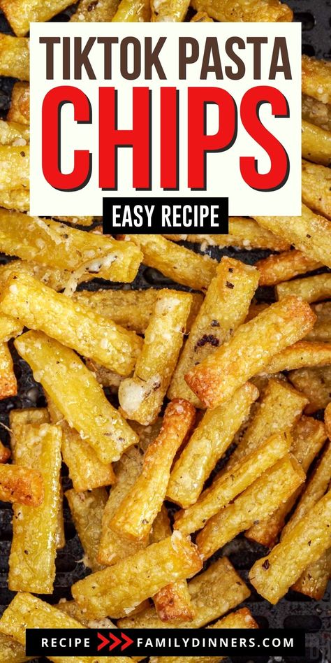 These viral tiktok pasta chips are made in the air fryer and come out crunchy and super yummy. These cheesy, crunchy pasta chips make the perfect snack! You have probably already heard about air fryer pasta chips since they have become a viral tiktok sensation. But did you know how quick and easy they are to make? It takes less than 10 minutes to turn leftover pasta into a crispy, crunchy and perfectly seasoned appetizer or fun snack. You can easily vary flavor by coating the pasta in ... Crunchy Pasta, Leftover Pasta Recipes, Viral Tiktok Pasta, Chips In The Air Fryer, Air Fryer Pasta Chips, Air Fryer Pasta, Chip Seasoning, Tiktok Pasta, Fried Pasta