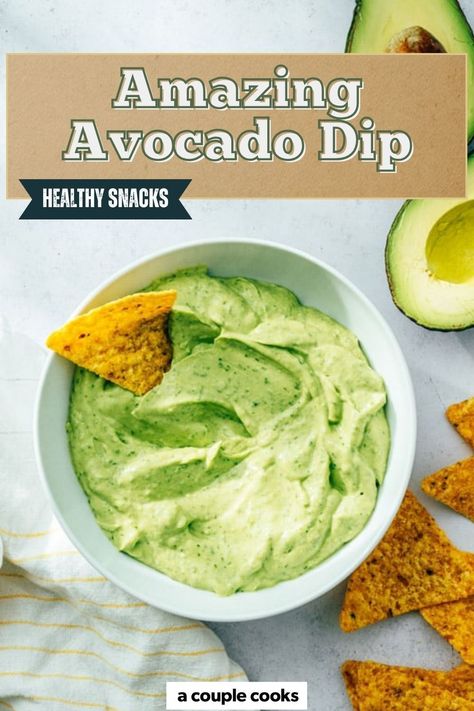 This creamy avocado dip recipe is a tasty alternative to guacamole! It’s quick to whip up and magically stays green for days.