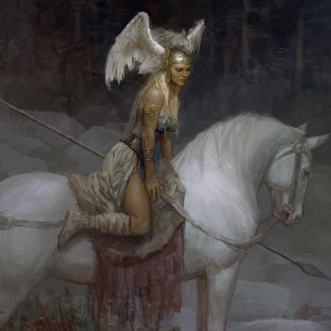 Justin Sweet on Instagram: “Brunhilde detail from the The EDDAS published by Easton Press. #norsemythology #eddas #mythology #illustration #brunhilde” Justin Sweet, Valkyrie Norse, Mythology Illustration, Viking Aesthetic, Concept Art World, Easton Press, Sweet Art, Arte Dc Comics, 다크 판타지