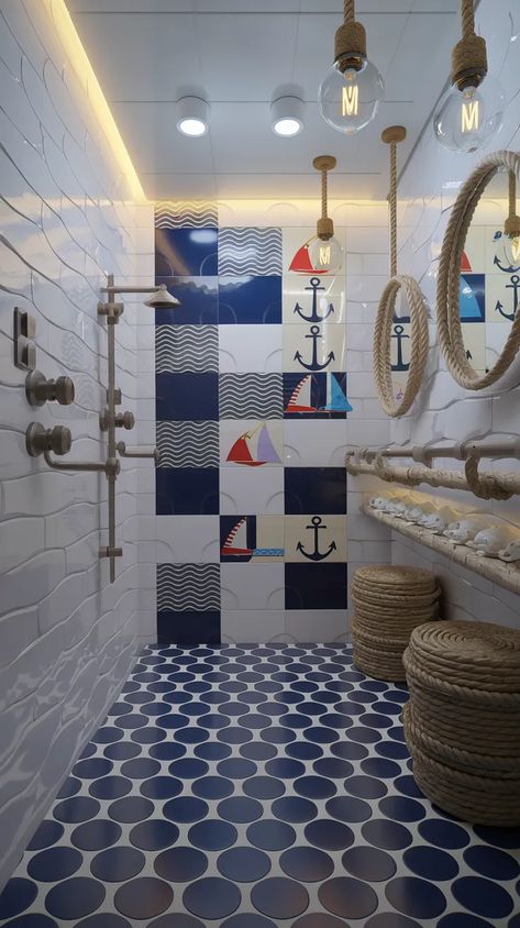 Shower Tile Trends: Breathtaking Blue and White Designs for a Luxe Look Blue Half Bathroom, Blue Bathroom Tile Ideas, Blue Bathroom Tile, Tile Trends, Bathroom Tile Ideas, Half Bathroom, Blue Bathroom, White Tiles, Tile Ideas