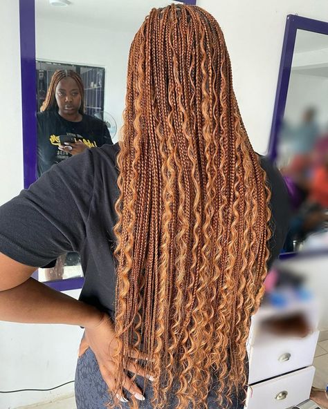 Red Goddess Braids, Winter Protective Styles, Protective Styles For Natural Hair, Red Goddess, Styles For Natural Hair, Braiding Hair Colors, Afro Braids, Big Box Braids Hairstyles, Blonde Braids