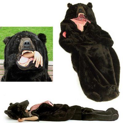 If you must go camping might as well make it funny......bear sleeping bag Bear Sleeping Bags, Tent Craft, Vintage Camping Gear, Camping Gear Storage, Shark Sleeping Bag, Camping Funny, Bear Sleeping, Sleepover Invitations, Camping Needs