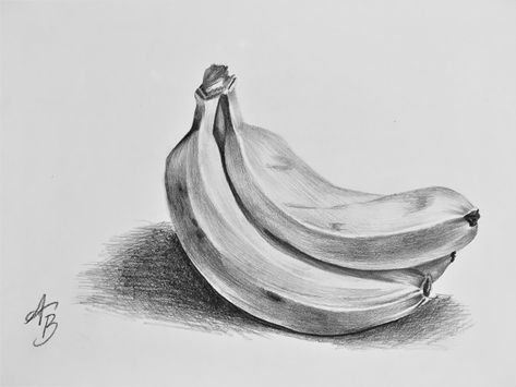 Sketches for the day 'Bananas' #sketch #sketches #charcoal #livedrawing #drawing #fineart #artwork #black #pencil #handdrawn #drawn #doodle #abbywatermark Banana Sketch Pencil, Fruit Sketch Pencil, Food Sketch Pencil, Objective Drawing, Banana Sketch, Banana Drawing, Still Life Sketch, Fruit Sketch, Elephant Sketch