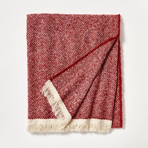 Herringbone Frayed Edges Throw Blanket Red - Threshold™ designed with Studio McGee Studio Mcgee Holiday, Threshold Bedding, Throw Blanket Couch, Herringbone Throw Blanket, Cream Throw Blanket, Red Throw Blanket, Chunky Knit Throw Blanket, Cream Throw, Green Throw Blanket