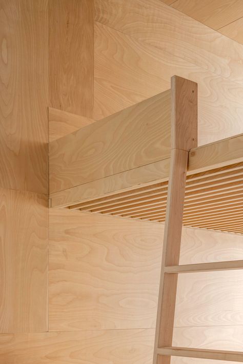 Gallery of In Plain Sight Apartment / Nakworks - 15 Plywood Loft Bed, Small Interiors, Lower East Side Nyc, Sliding Ladder, Plywood Interior, Sweden House, Plywood Panels, Custom Carpet, Interior Renovation