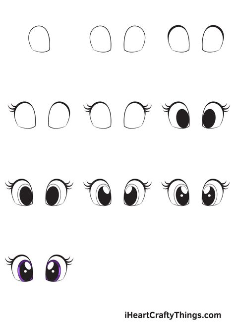 Cute Eyes Drawing - How To Draw Cute Eyes Step By Step Doodle Eyes Cute, Drawing Cartoon Eyes Step By Step, How To Draw A Cartoon Animal, Cute Cartoon Eyes Simple, Googly Eyes Drawing, How To Draw Doll Eyes, How To Draw Cartoon Eyes Step By Step, How To Draw Happy Eyes, Cute Expressions Drawing