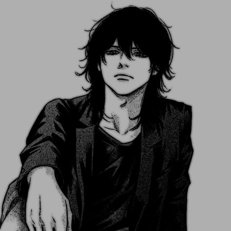 Ryuunosuke Date, Manga Icons, Long Hair, Black And White, Hair, White, Black