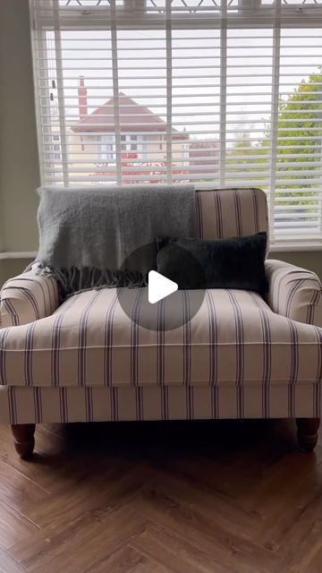 Dunelm on Instagram: "Fresh furniture in a flash? (Yes, we’re looking at YOU, coastal-striped snuggle chair 😍). Make it yours just like @terraceonetwosix and unbox it in as little as five days. 

#TheHomeofHomes 

Products Featured:
Beatrice Folkstone Stripe Snuggle Chair - £399

[Video description: unboxing of Dunelm’s Beatrice Folkstone striped snuggle chair in blue and styling it in a living room.]" Snuggle Chair, Snuggle Chairs, A Living Room, Flash, Make It, Make It Yourself, Living Room, On Instagram, Furniture