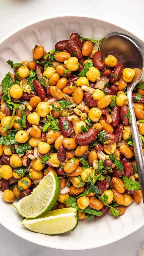 Try Three Bean Salad At Home: Easy 5-Step Recipe Salad At Home, Three Bean Salad, High Fibre, Bean Salad, Caesar Salad, Kidney Beans, Lettuce, Carrots, Mustard