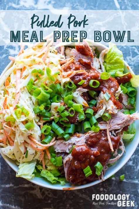 Healthy Dinner Recipes Pork, Pulled Pork Meal Prep, Pork Meal Ideas, Pork Meal Prep, Dinner Recipes Pork, Healthy Barbecue Recipes, Healthy Pulled Pork, Healthy Barbecue, Protein Bowl