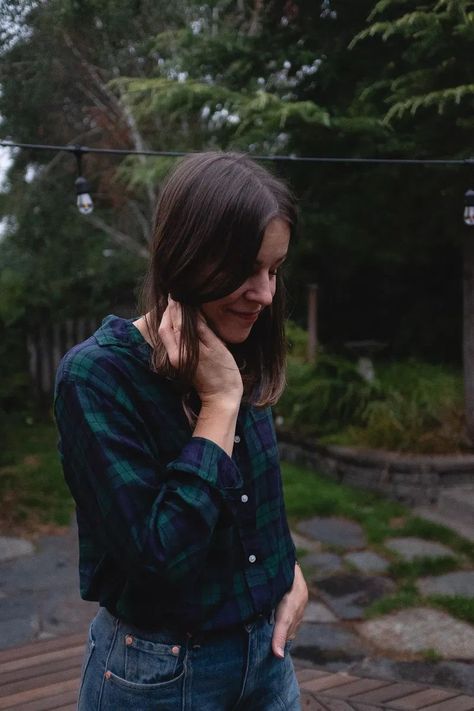 fall outfit with green and blue plaid flannel Green Flannel Shirt Outfit, Blue Green Flannel Outfit, Green Flannel Shirt For Winter, Blue Flannel Outfit Women, Green Plaid Outfit Flannel Shirts, Green Plaid Shirt Outfit, Winter Blue Flannel Shirt, Winter Blue Flannel Outerwear, Plaid Flannel Shirt Outfit