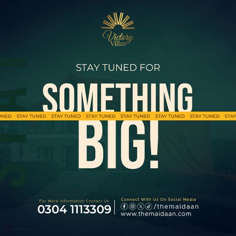 Stay tuned for something big! 🚀✨ Get ready to experience a groundbreaking transformation in city living. More details coming soon! 𝐔𝐀𝐍: +𝟵𝟮-𝟯𝟬𝟰-𝟭𝟭𝟭-𝟯𝟯𝟬𝟵 𝗩𝗶𝘀𝗶𝘁 𝗼𝘂𝗿 𝗪𝗲𝗯𝘀𝗶𝘁𝗲: www.themaidaan.com . . . #BigAnnouncement #StayTuned #CityLiving #Innovation #Excitement #UrbanLifestyle #RealEstate #FutureLiving Restaurant Coming Soon Creative Ads, Coming Soon Creative Ads, Coming Soon Website Design, Adobe Illustrator Graphic Design, Restaurant Marketing, Flyer And Poster Design, Big Reveal, Urban Lifestyle, Something Big