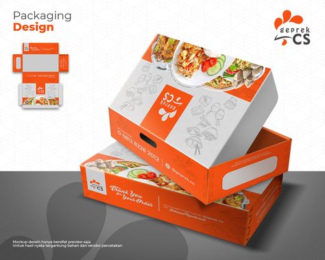 Kumpulan gambar tentang Desain Kemasan Ayam Geprek, klik untuk melihat koleksi gambar lain di KibrisPDR Lunch Box Design Food Packaging, Packaging Lunch Box, Design Kemasan, Lunchbox Design, Gerobak Dorong, Fashion Web Design, Food Box Packaging, Food Box, Hybrid Design