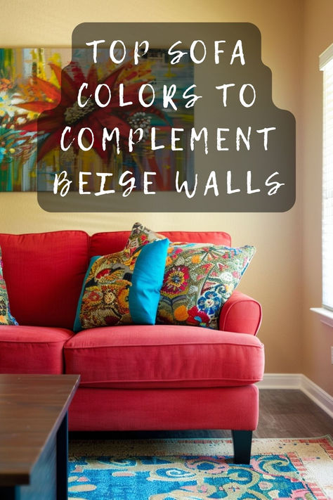 What sofa color best matches beige walls? 🛋️ Click to discover shades that make your space feel cozy and stylish. 🌟 #HomeDecor #BeigeWalls #SofaColors #InteriorDesign #LivingRoomIdeas Beige Walls Colorful Decor, Sofa For Cream Wall, Sofa Color For Beige Walls, Sofa Colour Ideas, Sofa Colour Combinations, Bright Sofa, Color Sofa, Top Sofas, Orange Sofa