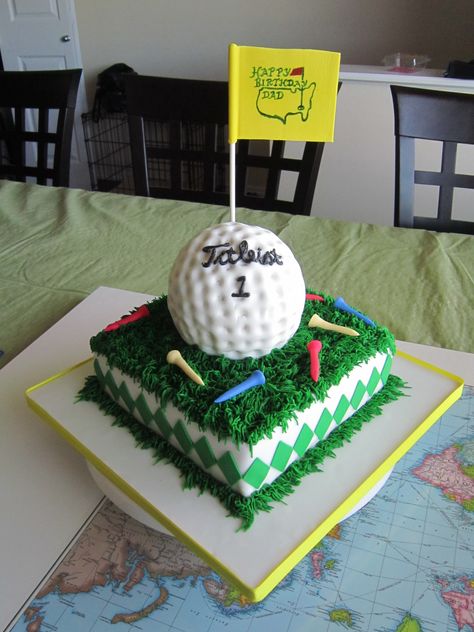 Golf cake Golf Grooms Cake, Golf Cake Toppers, Golf Ball Cake, Golf Themed Cakes, Golf Birthday Cakes, Golf Theme Party, Golf Wedding, Golf Cake, Golf Birthday Party