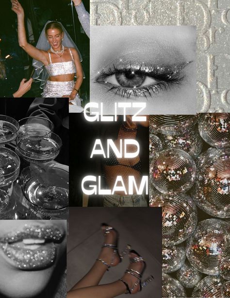 Bachelorette Party Themes Glitz And Glam Hen Do, Sparkly Hens Party, Glitz And Glam Aesthetic Party Decor, Bachelorette Glitter Theme, Bachelorette Silver Theme, Glitz And Glam Bachelorette Party Black, Glitz And Glam Hens, Glitter And Glamour Party Decoration, Glitz Glam Bachelorette