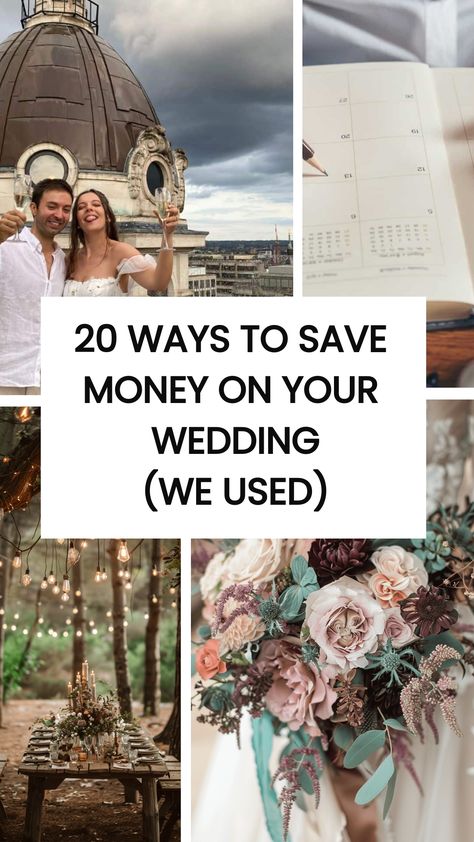 Here are 20 Ways To Save Money On Your Wedding that we used too! Weddings are one of the most special days in your life, but they can also be incredibly expensive. Between the venue, food, attire, and all the little details, the costs definitely add up quickly. But we've gathered ways to save money on your wedding that worked really well for us! Tips To Save Money On Wedding, Wedding Cost Saving Tips, How To Get Free Stuff For Your Wedding, Ways To Save Money Wedding, Simplest Wedding Ideas, Crazy Wedding Venues, Wedding Budgeting Tips, Ways To Save On Wedding, Money Saving Wedding Ideas