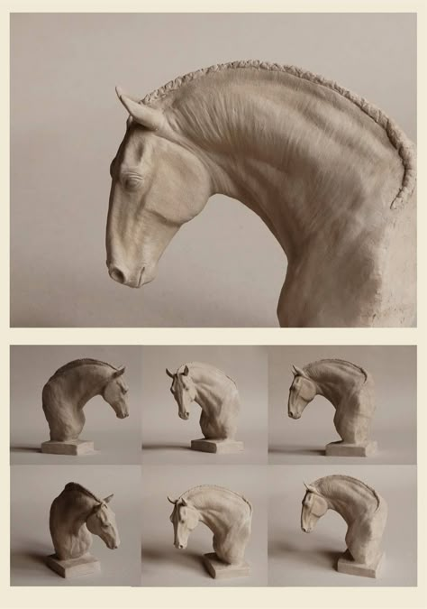 Animal Sculptures Clay Realistic, Ceramic Sculpture Animal, Ceramic Horse Sculpture, Horse Sculpture Clay, Stephanie Kilgast, Ceramic Horse, Horse Anatomy, Abstract Painting Techniques, Textile Sculpture