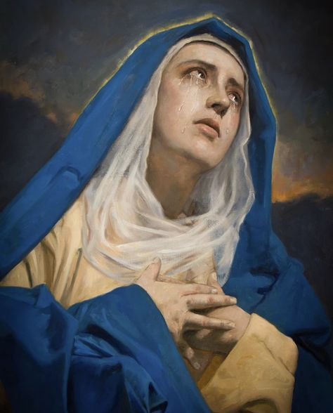 Virgin Mary Painting, Virgin Mary Art, Rennaissance Art, Classic Portraits, Christian Artwork, Our Lady Of Sorrows, Biblical Art, Mary And Jesus, Arte Inspo