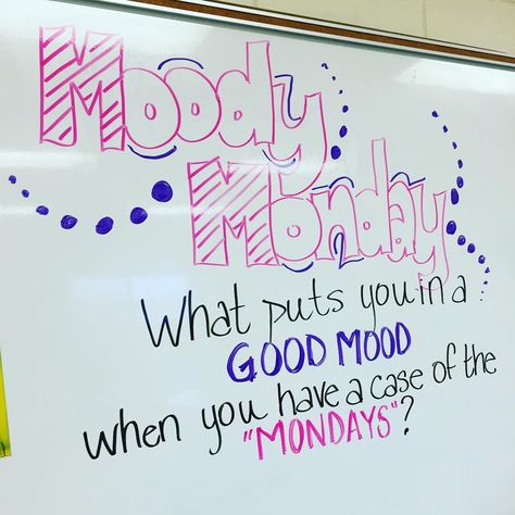 Moody Monday | Heaven in 7th Whiteboard Activities, Whiteboard Prompts, Whiteboard Questions, Whiteboard Ideas, Whiteboard Messages, Whiteboard Art, Responsive Classroom, Morning Activities, Daily Writing Prompts