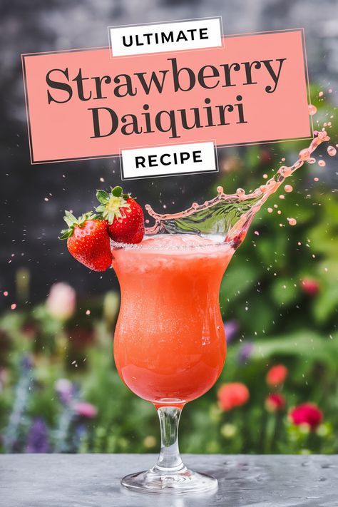 How To Make Strawberry Daiquiris, Vodka Daiquiri Recipe, Daquiri Recipe Traditional, Strawberry Alcohol Drinks, Strawberry Daiquiri Recipe, Frozen Strawberry Daiquiri, Daiquiri Recipe, Strawberry Vodka, Drink At Home