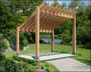 pitch too steep, but something like this? Slanted Pergola, Contemporary Pergola, Curved Pergola, Pergola Decor, White Pergola, Small Pergola, Car Ports, Pergola Carport, Cheap Pergola