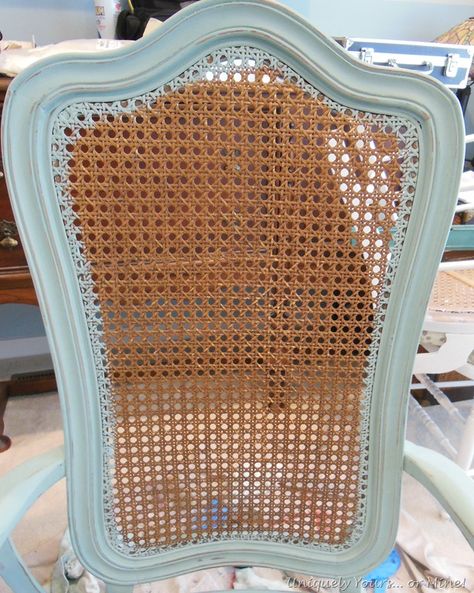 This is exactly what I've been looking for to renew my dining set!!! Upcycle cane back chairs Cane Back Chair Makeover, Cane Back Dining Chairs, Dining Chair Makeover, Dining Chairs Diy, Furniture Reupholstery, Chair Redo, Cane Back Chairs, Antique Booth, Reupholster Furniture