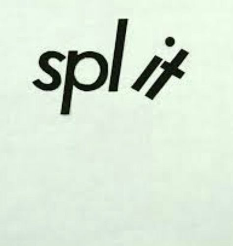 Split. Split Typography, Word Graphics, Expressive Typography, Typography Calligraphy, Different Fonts, Word Play, Typographic Design, Calligraphy Fonts, 8th Grade