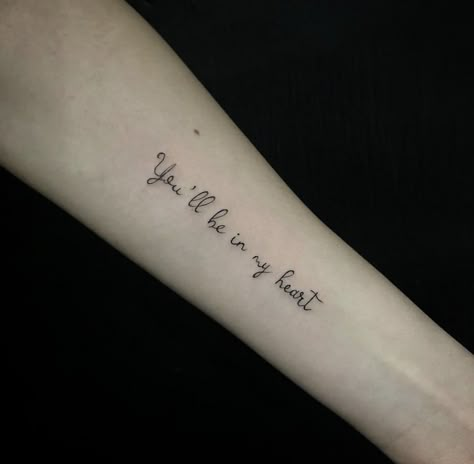 You’ll be in my heart- Tarzan tattoo You’ll Be In My Heart Tattoo Tarzan, Tarzan Tattoo Ideas My Heart, Tarzan Inspired Tattoo, Tarzan Tattoo Ideas Disney, Disney Tarzan Tattoo, Tattoo Disney Quotes, Tarzan Tattoo Ideas, Tarzan Quotes, September Tattoos