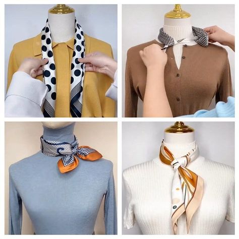 Super unique and flatering scarf tips! | Super unique and flatering scarf tips! | By Simple ideas | Hey beauty lovers today We're here with some new and unique scarf ideas you need to try. Scarfs are always a good idea. It doesn't matter if you're going for a casual or elegant look at the scarf just makes the outfit more unique. These tracks are so easy and quick to do the perfect addition to every outfit. For this one just fold the top of the scarf and tie it with an elastic, put it around your Scarf Tips, Spice Up Your Outfit, New Fashion Style, Scarf Ideas, Unique Scarf, Stylish Eve, It Doesn't Matter, Sportswear Fashion, Skiing Outfit