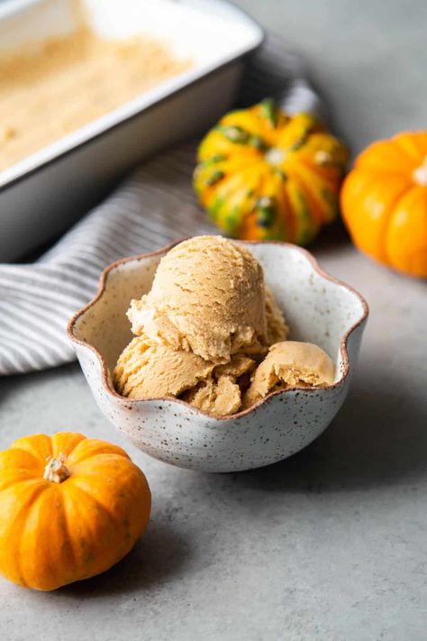 Pumpkin Ice Cream - The Little Epicurean Pumpkin Ice Cream Recipe, Pumpkin Spice Ice Cream, Pumpkin Pie Spice Mix, Pumpkin Ice Cream, Homemade Pumpkin Spice, Ice Cream Mixture, Sweet Cravings, Ice Cream Machine, Delicious Pumpkin