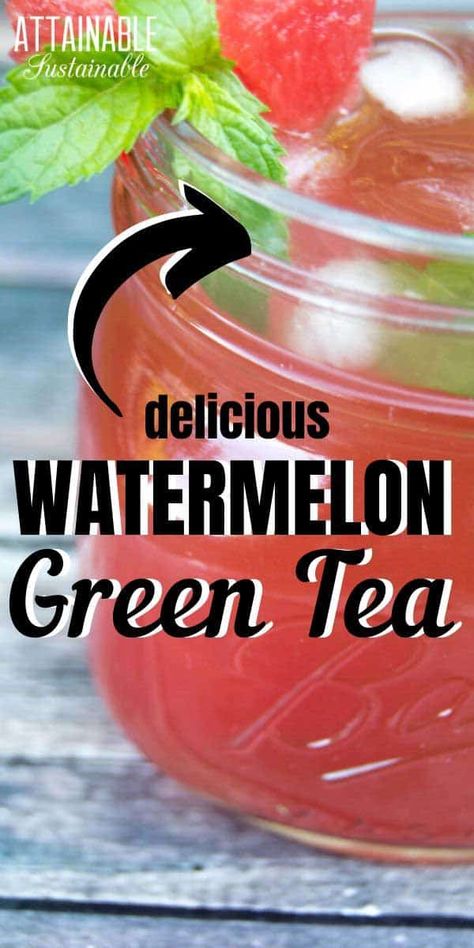 Green Tea Refresher, Watermelon Green Tea, Iced Green Tea Recipe, Sweet Tea Recipes, Tea Drink Recipes, Green Tea Recipes, Iced Green Tea, Drink Recipes Nonalcoholic, Summertime Drinks