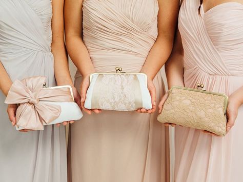 blush classic bow clutch - bridesmaid clutches Bridesmaids Clutches Instead Of Flowers, Bridesmaid Clutch Instead Of Flowers, Bridesmaid Clutch Bag, Bridesmaid Purses, Lace Clutch, Bridesmaid Clutch, Instead Of Flowers, Bridesmaid Clutches, Bow Clutch