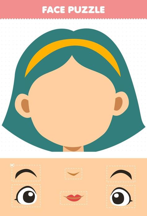 Face Puzzle Preschool, Face Parts For Kids, Puzzle Kindergarten, Face Puzzle, Puzzle Preschool, Body Parts Preschool Activities, Toddler Fine Motor Activities, Face Parts, Body Parts Preschool