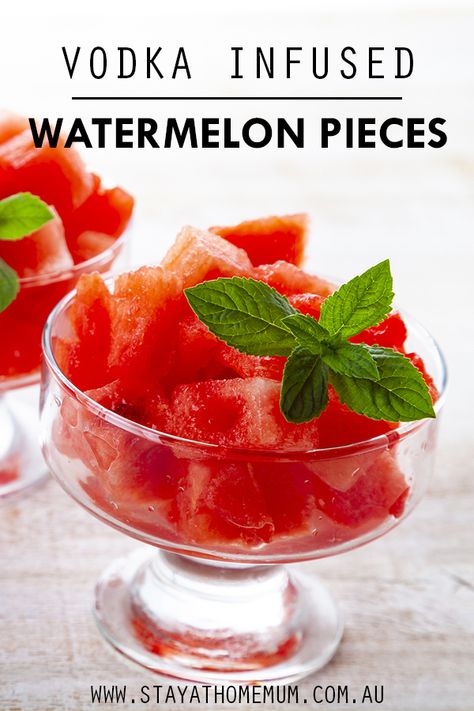 Watermelon Alcohol, Vodka Infused, Watermelon Ball, Alcoholic Desserts, Canned Fruits, Eating Watermelon, Stay At Home Mum, Infused Vodka, Watermelon Recipes