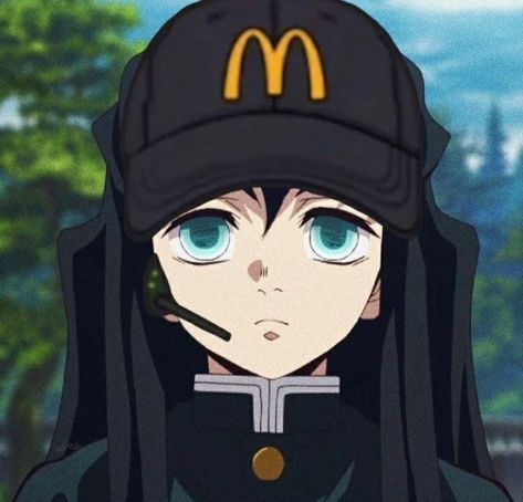 Muichiro McDonald's icon🍔 An Anime, Anime Character, Anime, Blue