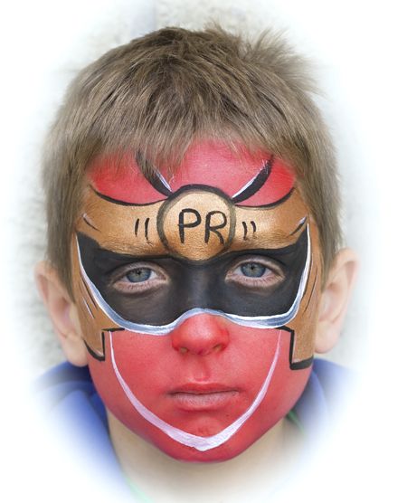 Power Ranger Face Paint, Red Power Ranger, Body Paintings, Power Ranger Party, Art 101, Face Paintings, Red Power, Bouncy Castle, Power Ranger