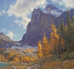 Clyde Aspevig, Larch Below Mt. Biddle, oil, 28 x 30. Clyde Aspevig, Rocky Landscape, Classical Realism, Mountain Landscape Painting, Mountain Landscapes, Misty Mountain, Western Landscape, Western Paintings, American Painting