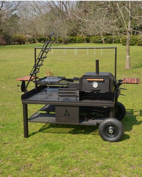 Bbq Grill Diy, Outdoor Wood Burner, Backyard Bbq Pit, Asado Grill, Custom Bbq Pits, Pizza Oven Outdoor Kitchen, Bbq Wood, Barbecue Design, Diy Grill