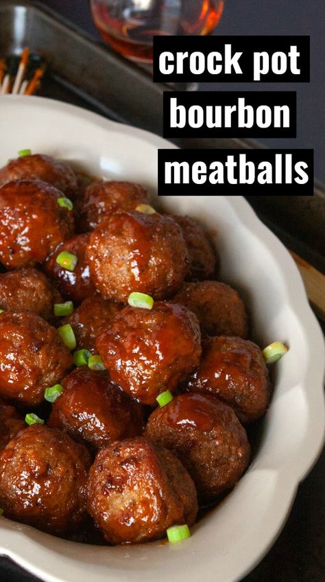 Frozen Meatball Recipe: Crock Pot Bourbon Meatballs Mini Meatballs Appetizers Crock Pot, Fireball Meatballs, Bourbon Meatballs Crockpot, Drunken Meatballs, Meatball Crockpot Recipes, Bacon Bourbon Meatballs, Booze Recipes, Bourbon Meatballs, Frozen Meatball Recipes